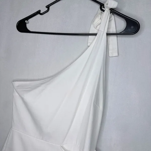 Showpo. White Linen Blend Mini Dress - Image 5