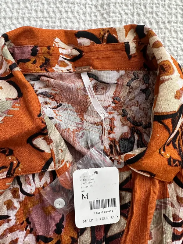 Free People good vibrations floral printed oversized blouse - Image 3