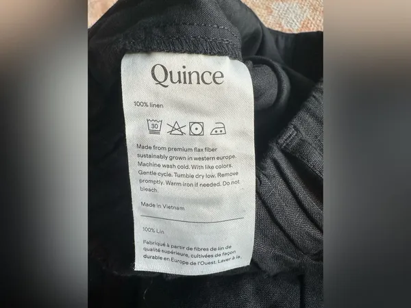 NWT Quince 100% European Linen Pleated Trouser black size 8 - Image 4