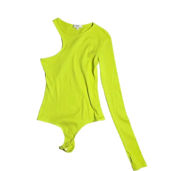 Agolde‎ Bea Cutaway Bodysuit in Citron Size: S - Image 2