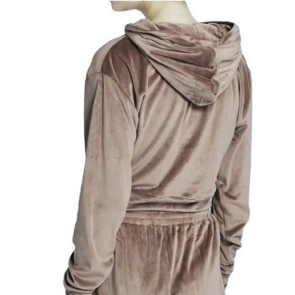 Skims Velour Full Zip‎ Hoodie Size L Brown Soft Plush Loungewear Jacket - Image 6