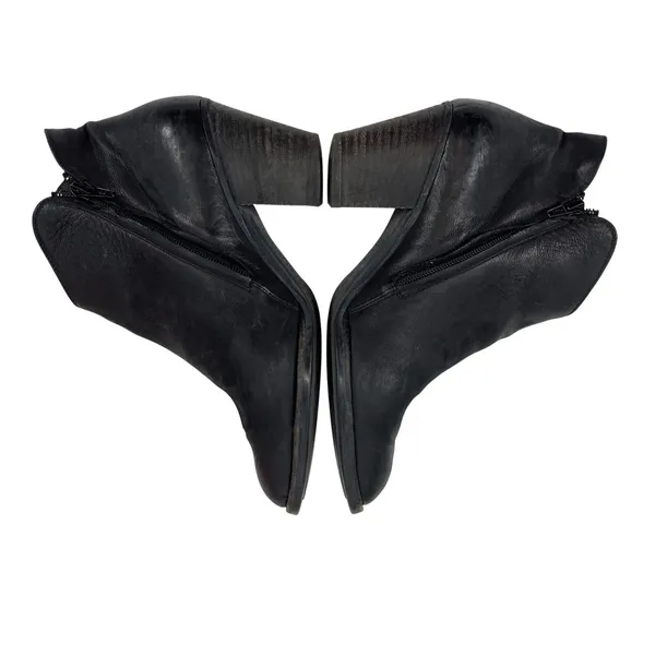 Paul Green Black Leather Ankle Boots Block Heel Zip Booties 7.5 Made in‎ Austria - Image 5