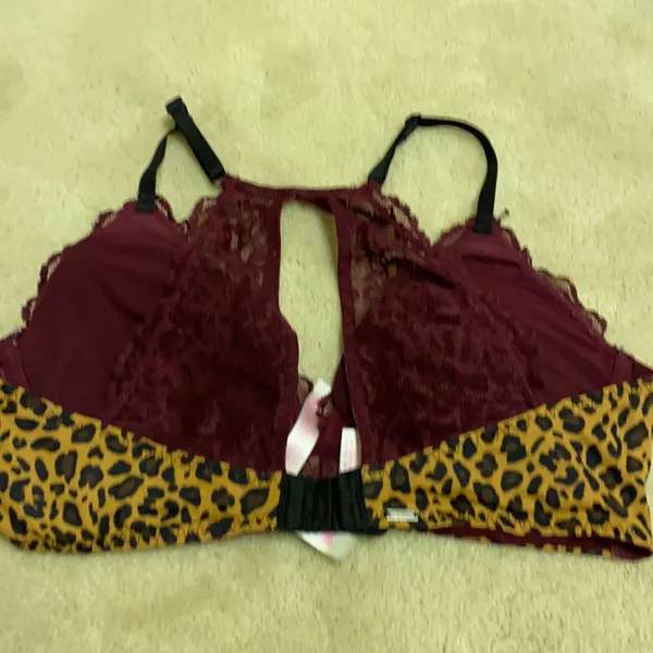 PINK maroon/ animal print bra - Image 2