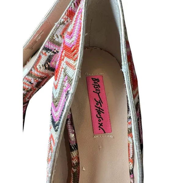 Betsey Johnson Bardot‎ Heels 9 M Fabric Platform Stiletto Heels - Image 4
