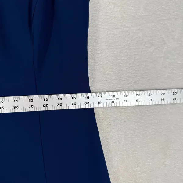 Amanda Uprichard Navy Blue Sleeveless Drop Waist Flounce Hem Dress Size L - Image 5
