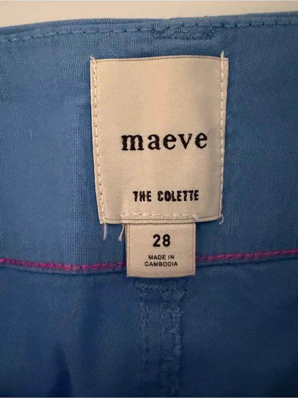 Anthropologie Maeve Colette Wide Leg Women's Jeans Crop Cornflower Blue Size 28 - Image 6