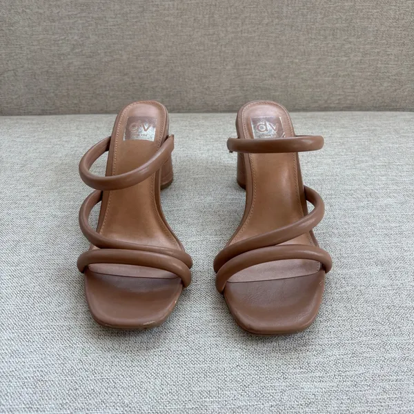 DV Dolce Vita Priana Tan Puffy Strappy Block Heel Sandals Summer Heels Size 8 - Image 11