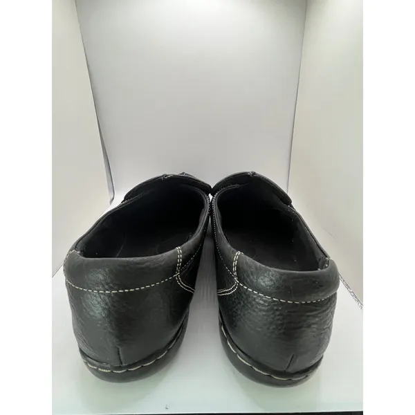 Clarks‎ Bendables Pebbled Leather Slip On Loafers Women 7 Black Comfort Everyday - Image 4