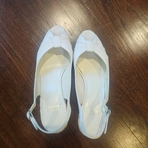 Stuart Weitzman White Classic Heeled Sandals - Image 2