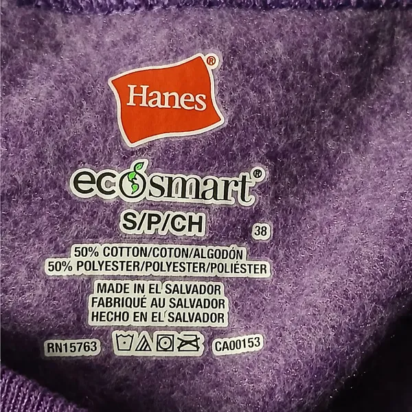 Hanes EcoSmart Womens Sweatshirt Sz Small Purple Crew Neck Pullover Cozy Sweater - Image 4