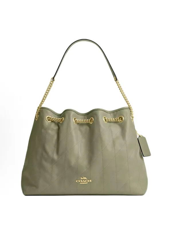nwt coach Evelyn Shoulder Bag With Quilting gold/pistacho，cdr00 - Image 8