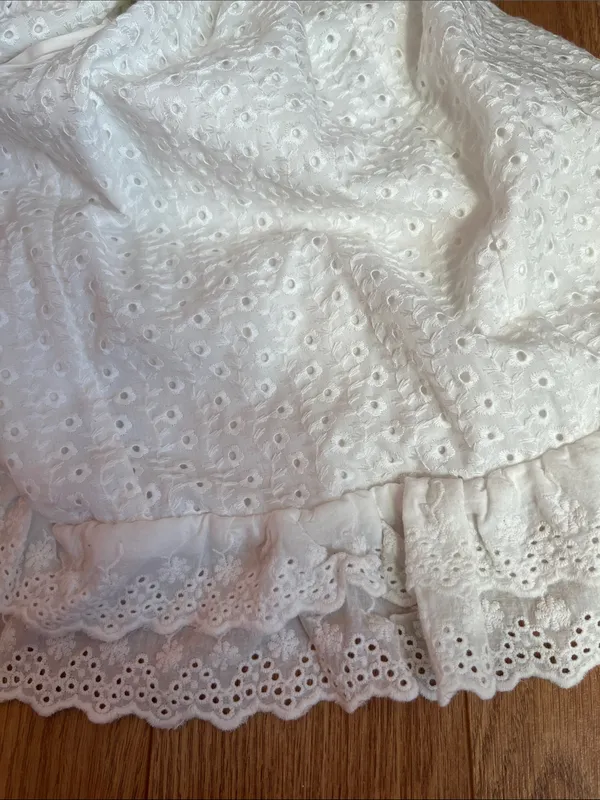 House Of CB Eva White Lace Eyelet Dress Large *hemmed / altered - Image 6