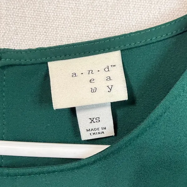 Elegant Dark Green Mini Dress Size XS - Image 2