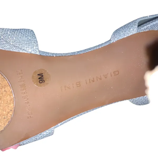 Gianni Bini Silver Glitter Platform T-Strap Heels Formal Wedding 9 - Image 7