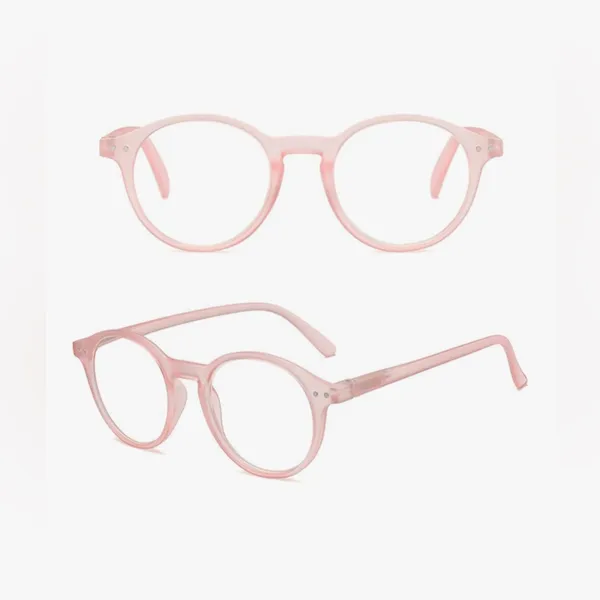 NEW Round Reading Glasses Blue Light Blocking Matte Frame Computer Readers Pink - Image 9