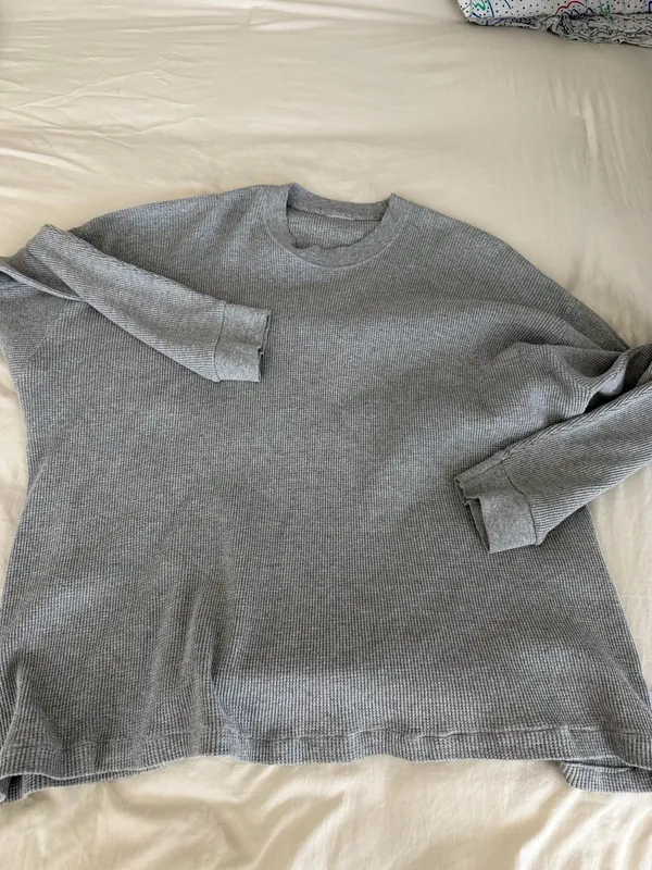 Vintage waffle knit tee Gray Size L - Image 2