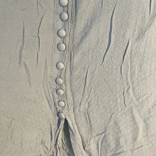 Cute front buttons slit light flowing boho festival Blue Maxi Skirt - Image 3