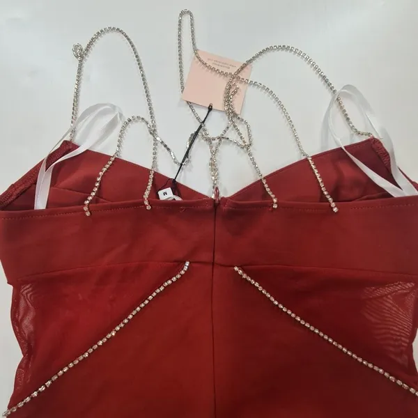 Superdown Jaxie Diamond Mini Dress in Rust Medium - Image 7