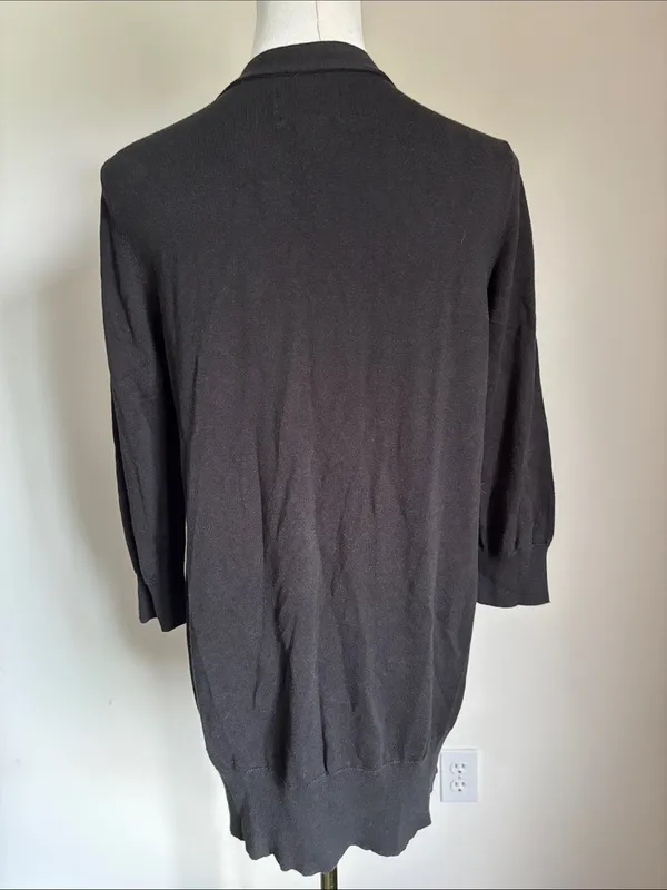 Motherhood Black Button-Front Longline Cardigan - Image 4