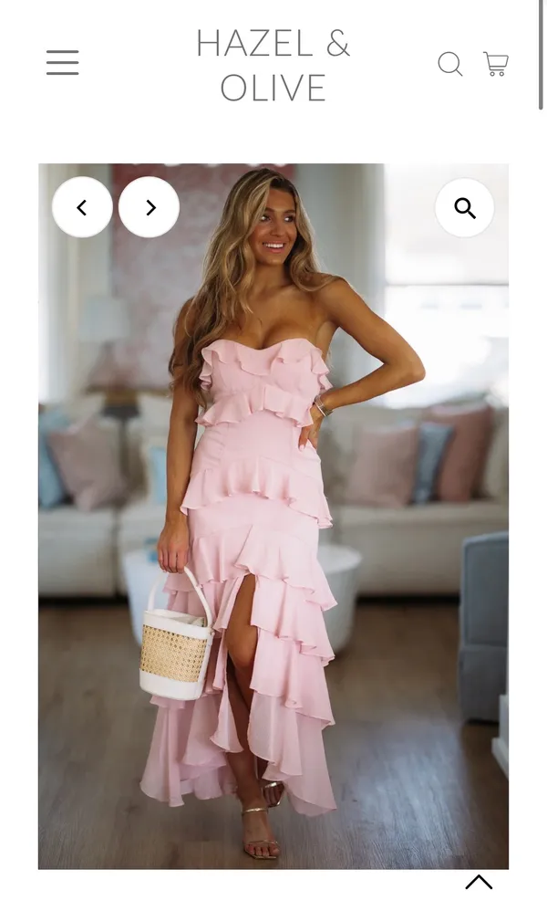 Hazel & Olive Pink Ruffle Maxi Dress – Size Medium - Image 4
