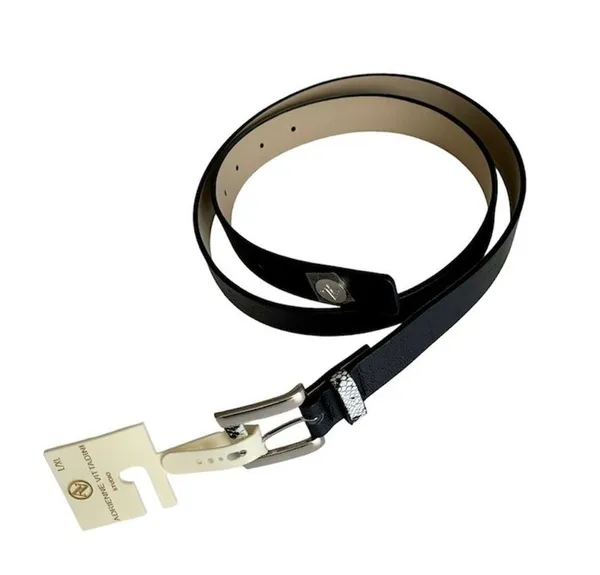 Adrienne Vittadini Black and Silver Belt Snakeskin Detail Size Large/XL - Image 7