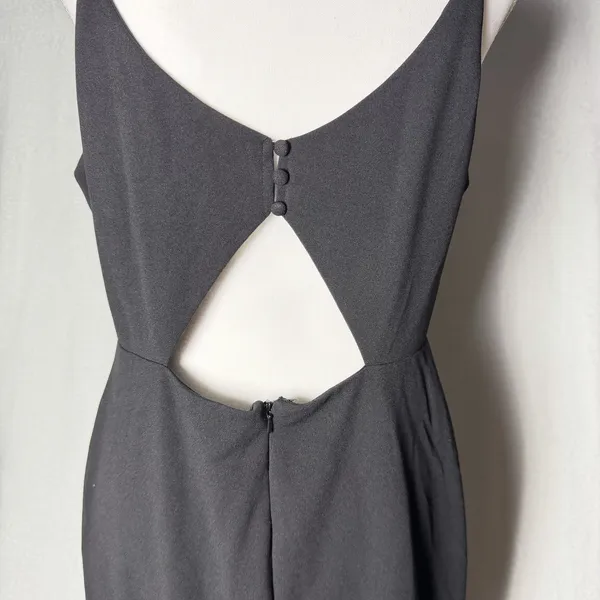 Lulus Black Mermaid Spaghetti Strap Peek-A-Boo Back Detail Full Gown Black XL - Image 5