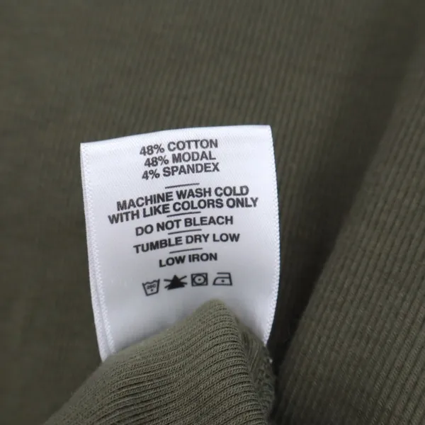 American Giant Luxe Rib V Notch Tee Shirt Womens Medium Olive Green Relaxed Fit - Image 4