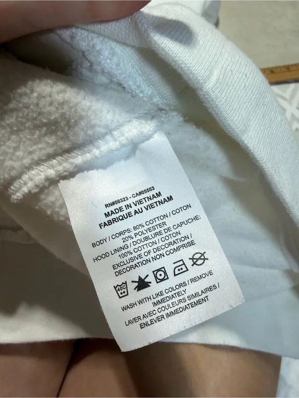 Nike White Hoodie with Black Swoosh Logo medium - Image 8