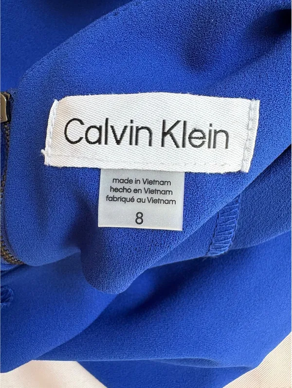 Calvin Klein Women's Size 8 Royal Blue Jumpsuit with Elbow-Length Sleeves - Image 5