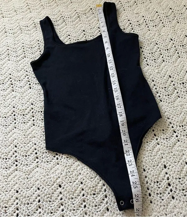 Abercrombie & Fitch Soft Matte Seamless Squareneck Bodysuit Black (Small) - Image 5