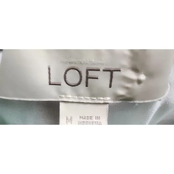 LOFT Plaid Peasant Blouse Ruffled Collar Paisley‎ Sleeves Women's Top - Image 5