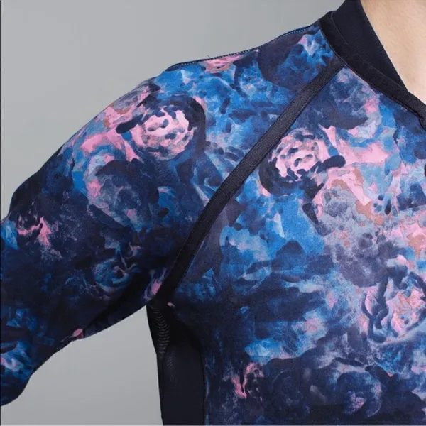 Lululemon If You’re Lucky Jacket in Moody Mirage Bark Berry Navy Floral Zip Up - Image 3