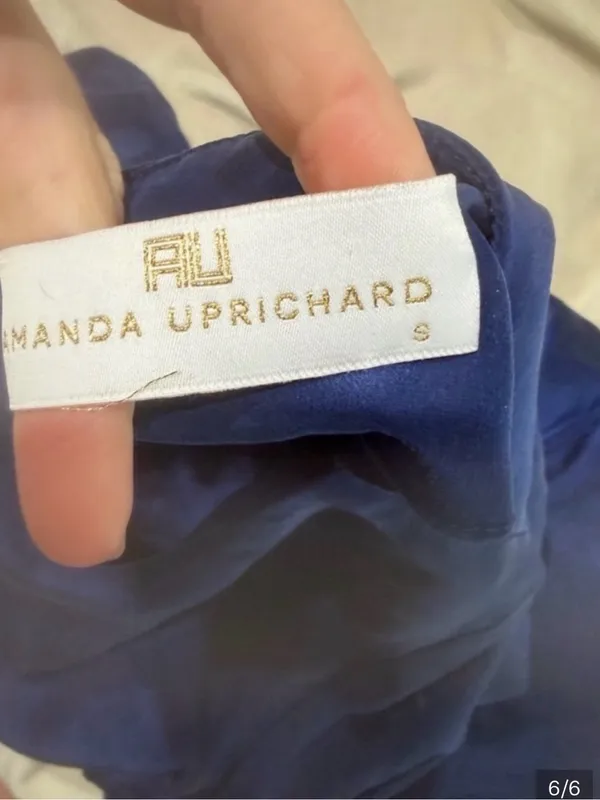 Amanda Uprichard Royal Blue Ruffle Sleeve Mini Dress - Image 6