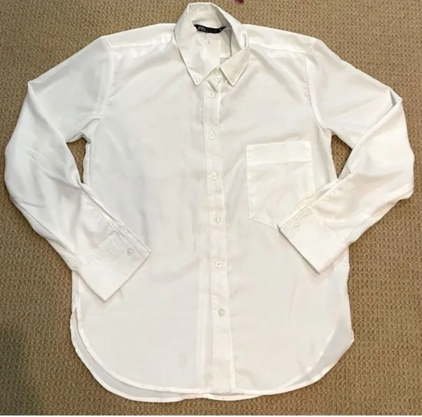 ZARA Long Sleeve Button Down Shirt. Size XS - Image 4