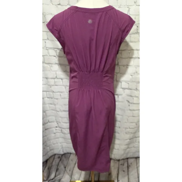 Athleta purple short-sleeve active dress gathered smocked waist Medium - Image 2