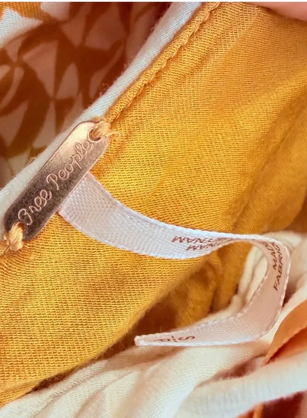 Free People Yellow Mini Dress M - Image 5