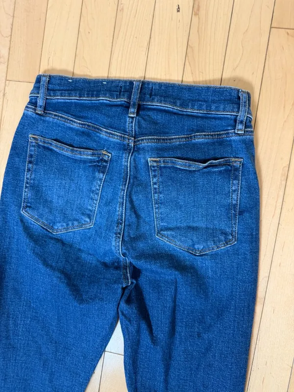 Loft Slim Pockets High Waist Skinny Button Front Raw Hem Denim Jeans Size 2 / 26 - Image 8