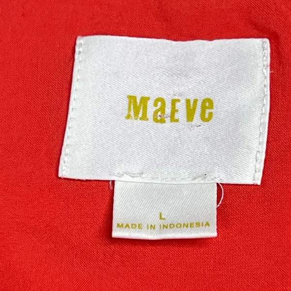 Maeve Anthropologie Coral Orange Button Down Short Sleeve Blouse Top Large - Image 2