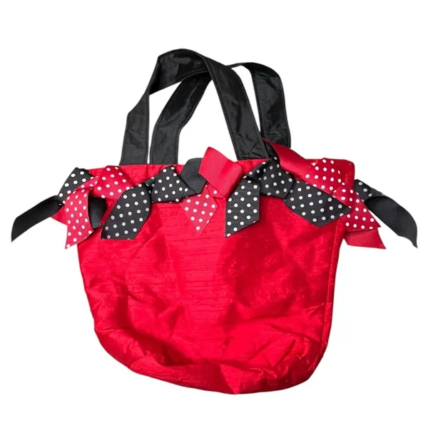 La Shea Georgia Bulldogs UGA Red Bow Gingham Lined Tote Bag Handbag NCAA - Image 2
