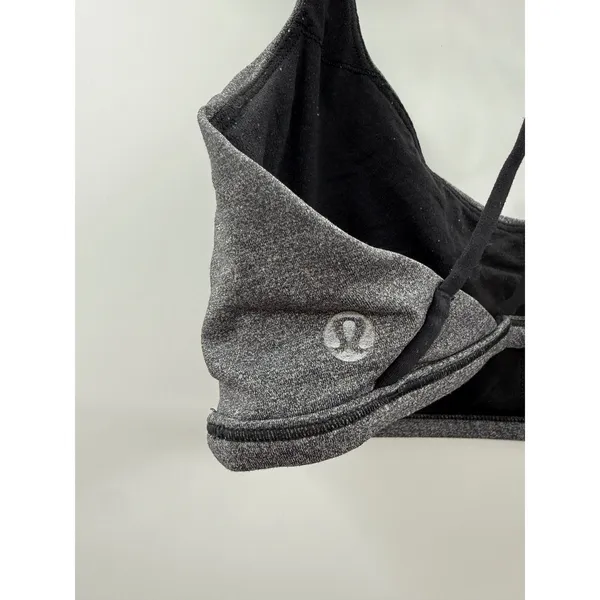 Lululemon Free To Be Zen Bra Womens 8 Heathered Black‎ Strappy Yoga Athletic - Image 5