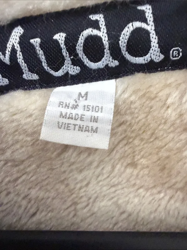 Vintage Mudd 90s Tan Faux Sued Fur Winter Teddy Coat Jacket Size M - Image 3