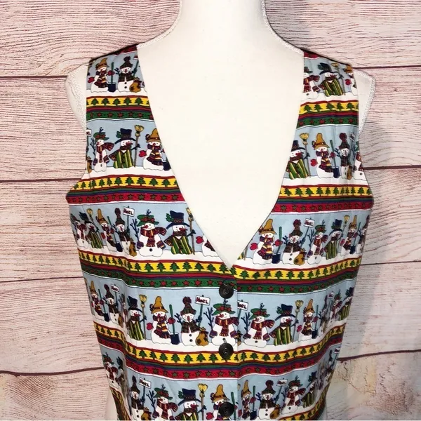 Vintage Nutcracker Snowman Christmas Vest Size S - Image 7