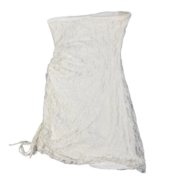 ace Tube Dress Womens Small White Ruched Strapless Bodycon Mini - Image 13