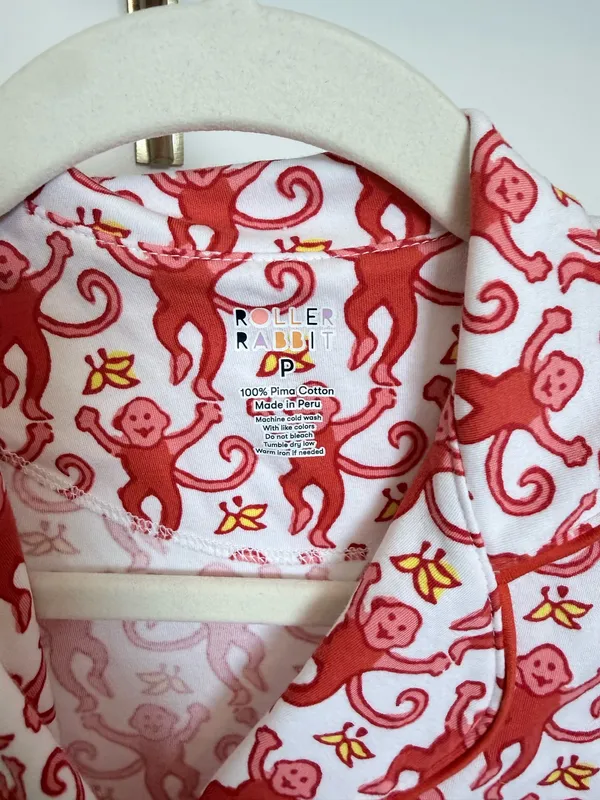 Roller Rabbit Pajamas Monkey Pink - Image 3