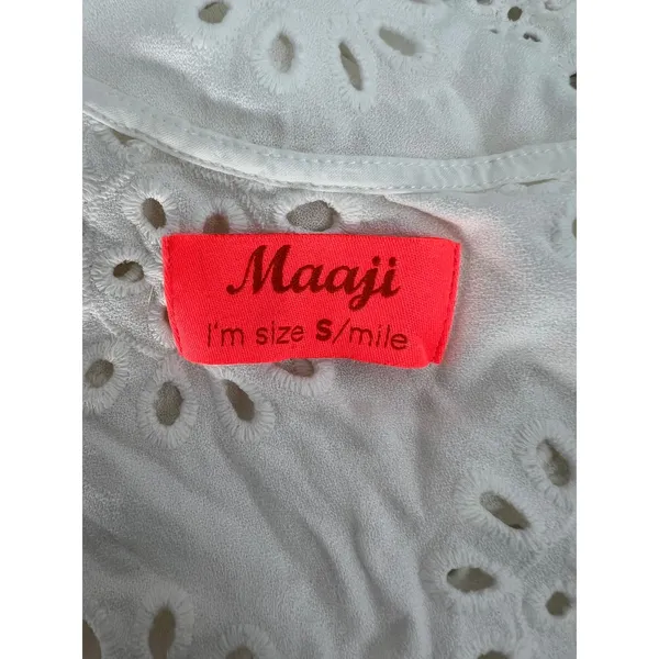 Maaji White Eyelet Spaghetti Strap Swim Cover-Up Dress Size S‎ - Image 7