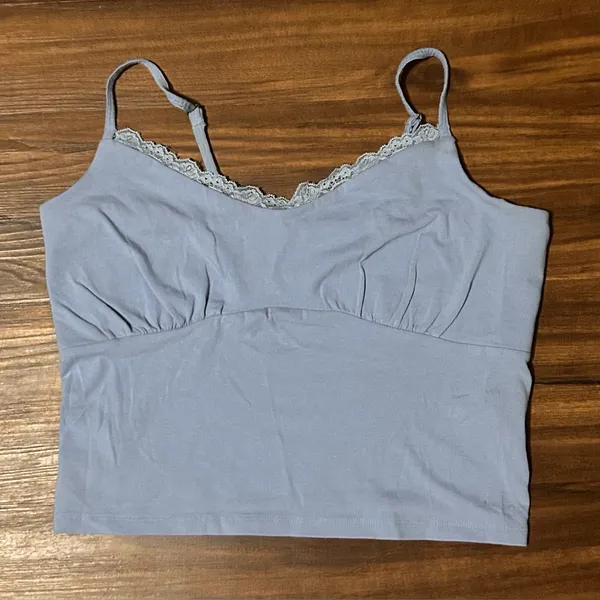 Hollister Blue Lace Cami Tank | Size: L - Image 2