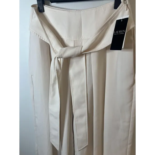 NWT! Lauren Ralph Lauren Wm 2 Paperbag Waist Wide Leg Cropped Culottes Old Money - Image 2