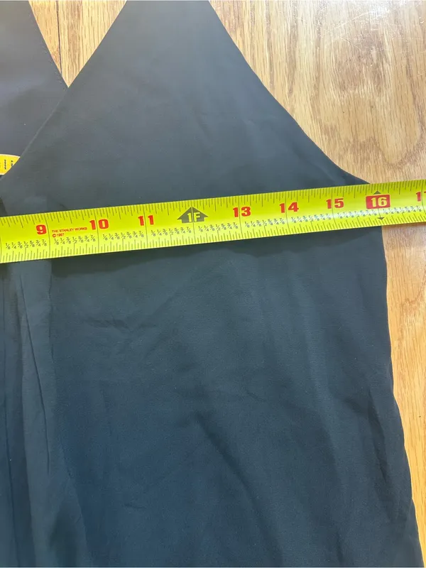 Alice + Olivia Fierra Black Silk Blend Racerback Y-Back Slip Dress Size S / P - Image 7