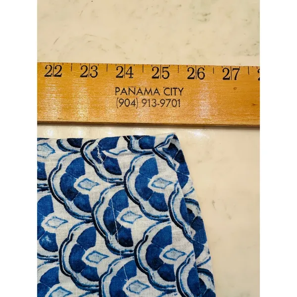 Sigrid Olsen Women Scallop Print 100% Linen Drawstring Barrel Pants Sz S Coastal - Image 6