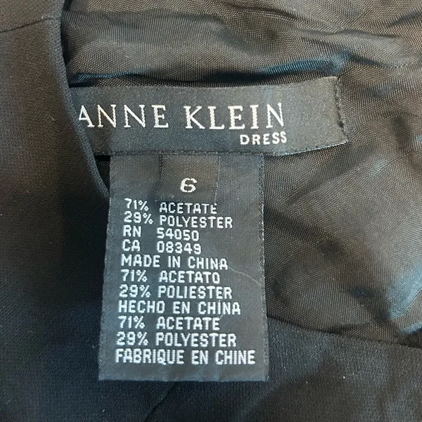 Anne Klein black sleeveless lined minimalist simple professional a-line dress 6 - Image 5
